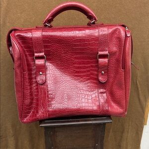 Bath & Body Works Red Croc-Embossed Travel Bag